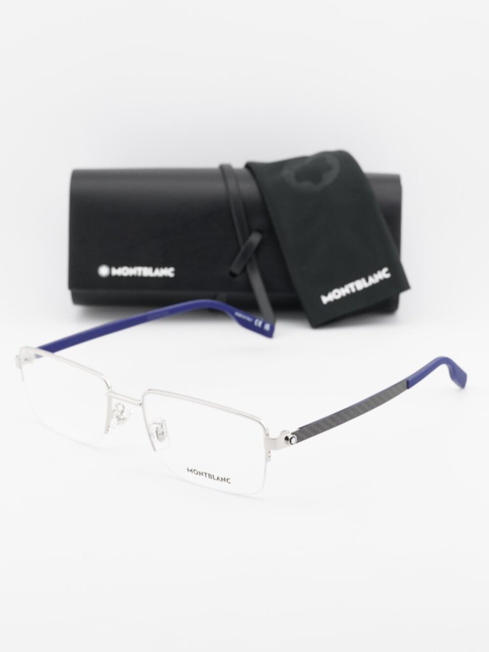 Montblanc MB0188O 005 Rectangle Eyeglasses – Silver 57mm